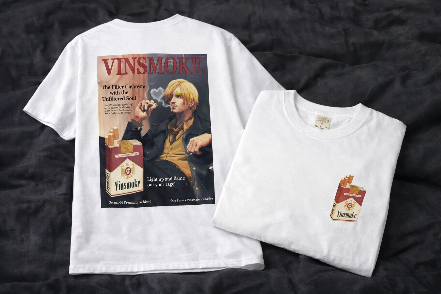 Vinsmoke Chef Retro Cigarette Ad T-shirt | Vintage Anime Tshirt