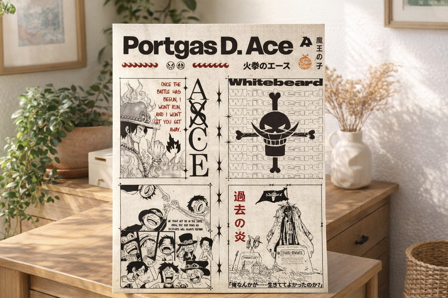 Flame Hero Vintage Matte Poster Anime Inspired Wall Art