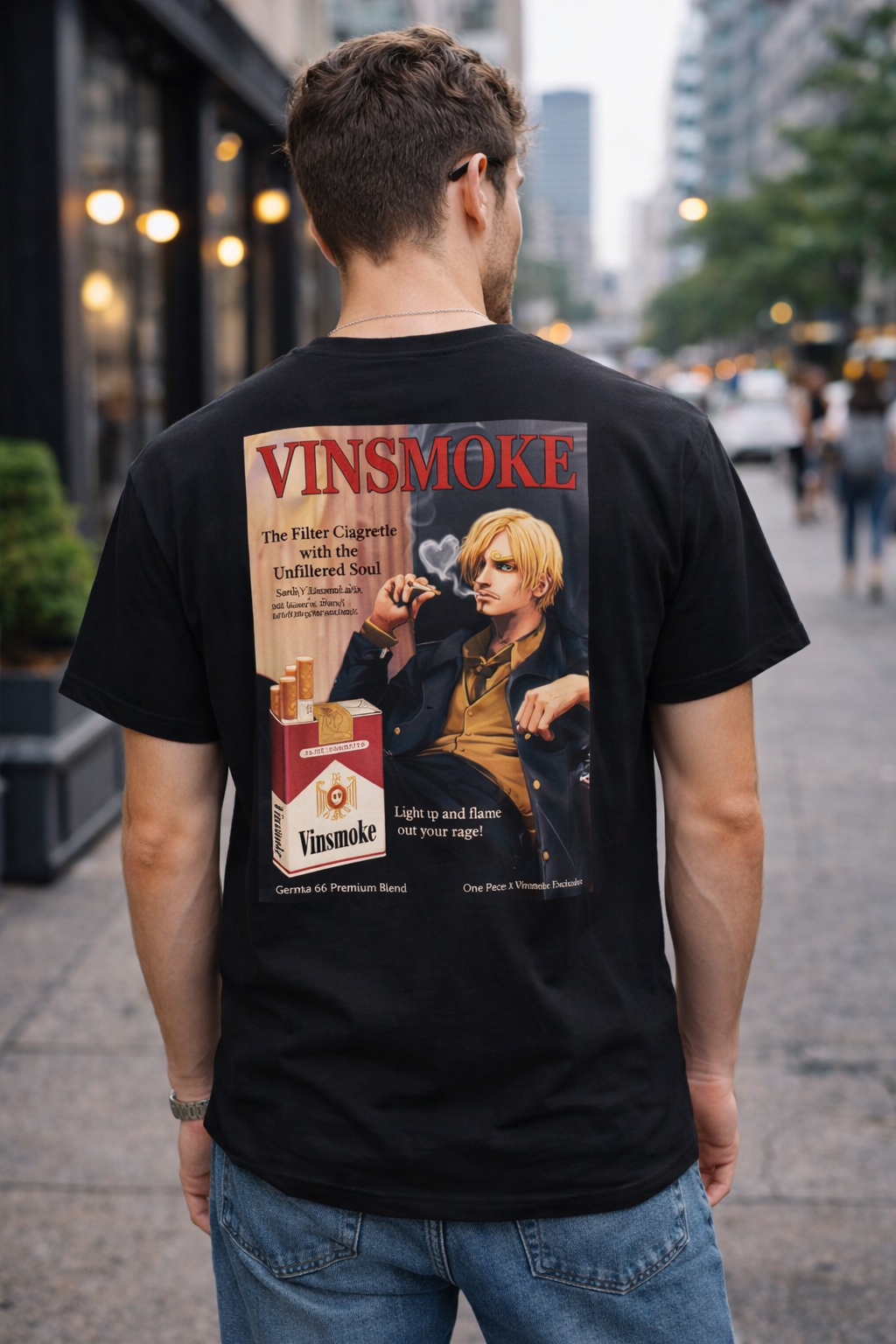 Vinsmoke Chef Retro Cigarette Ad T-shirt | Vintage Anime Tshirt