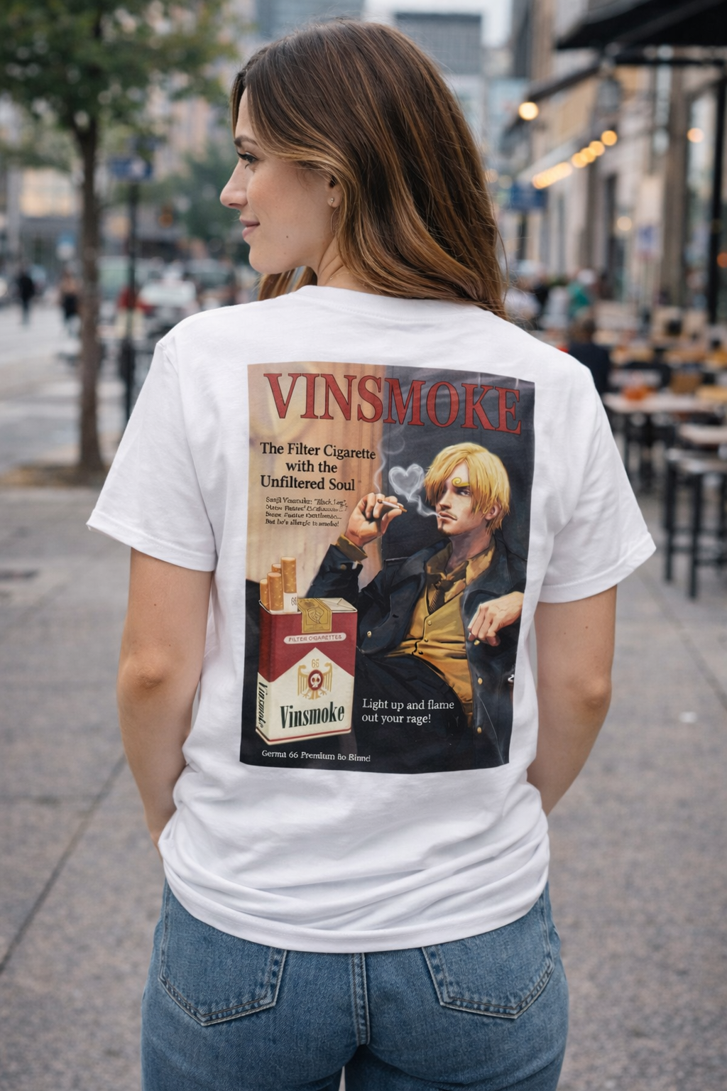 Vinsmoke Chef Retro Cigarette Ad T-shirt | Vintage Anime Tshirt