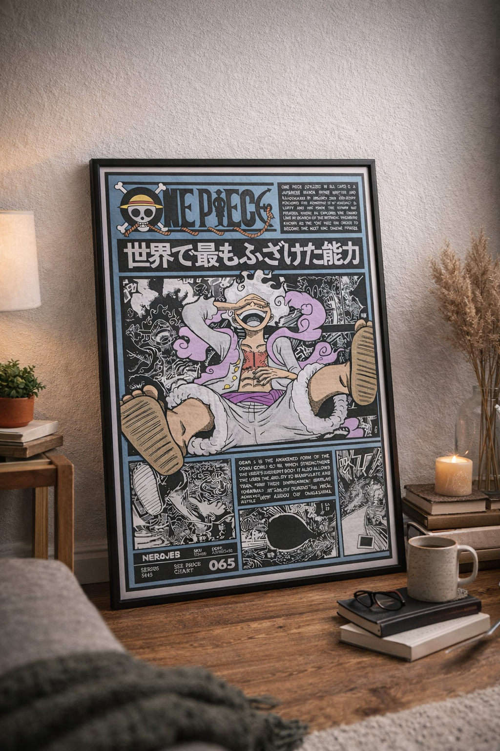 Anime Awakening Poster Matte Print | Cartoon Power Manga Wall Art | Black and Blue Aesthetic Decor | Otaku Room Poster