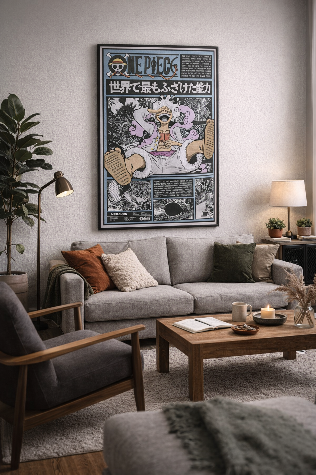 Anime Awakening Poster Matte Print | Cartoon Power Manga Wall Art | Black and Blue Aesthetic Decor | Otaku Room Poster