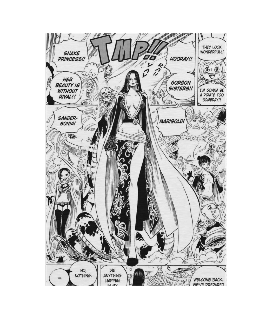 Manga Style Empress Area Rug Black and White | Anime Inspired Floor Mat | Otaku Room Decor | Aesthetic Bedroom Rug