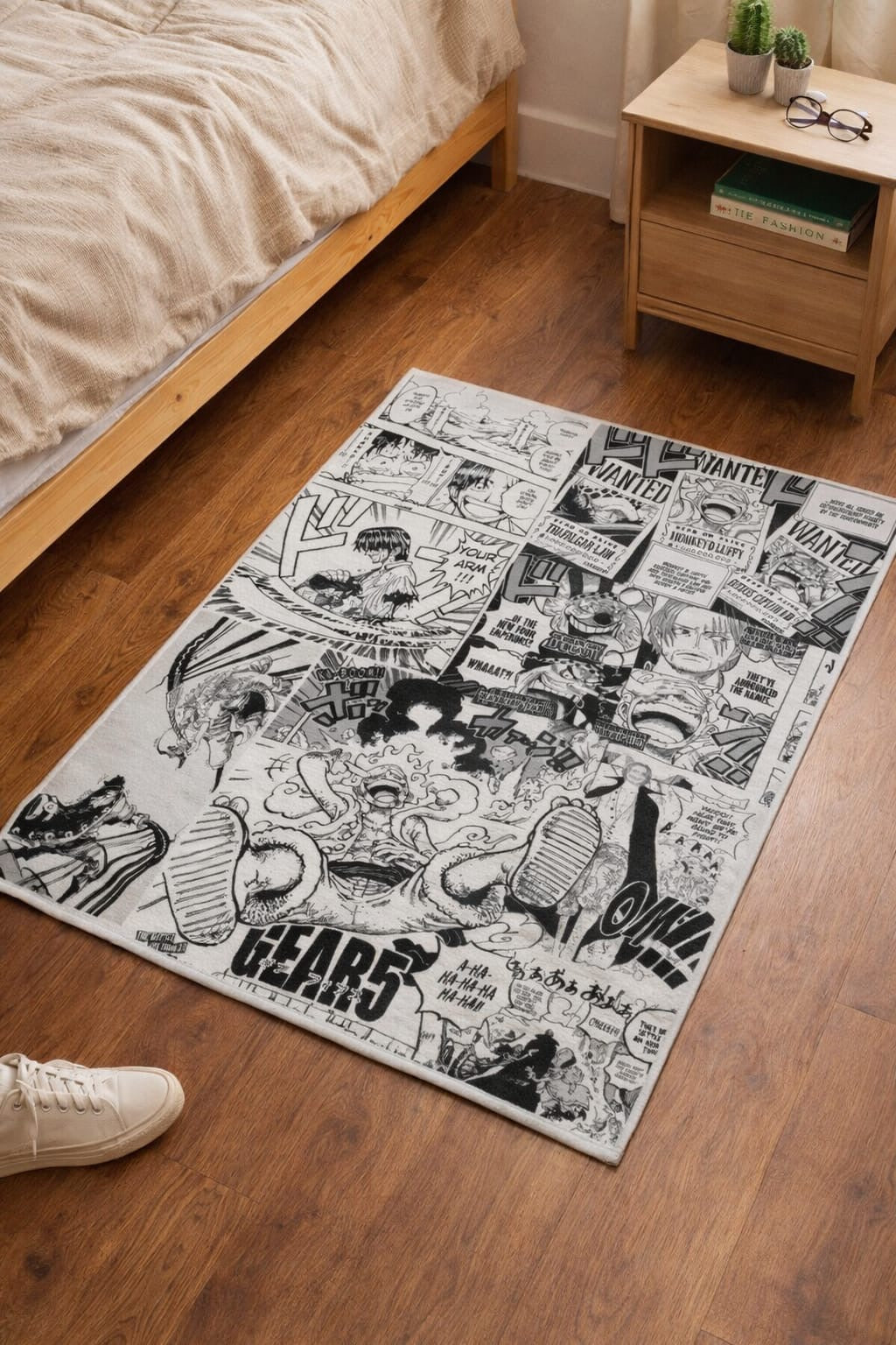 Anime Sun Warrior Area Rug Manga Style Floor Decor