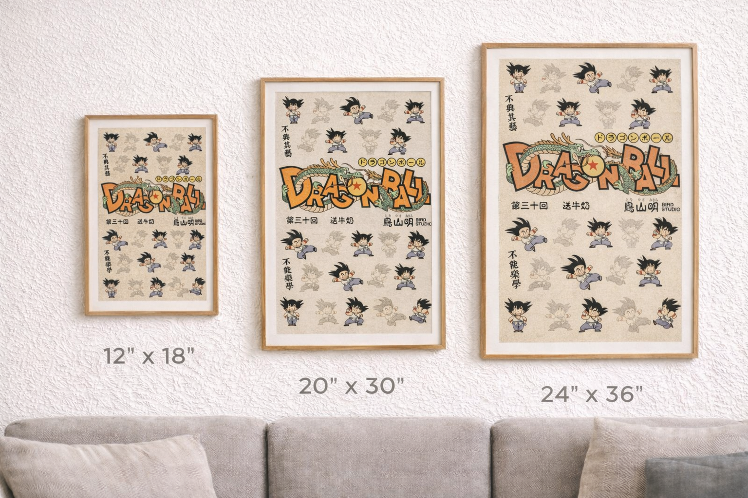 Vintage Anime Character Evolution Poster | Martial Arts Kid Training Art | Retro Manga Style Wall Decor | Matte Print DB Inspired