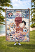 Pirate Crew Adventure Woven Blanket | Colorful Anime Inspired Throw